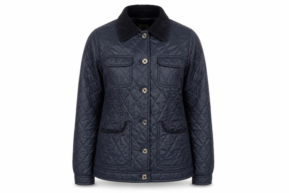 Front view of Musto Women's Blue Quilted Jacket, size 10
