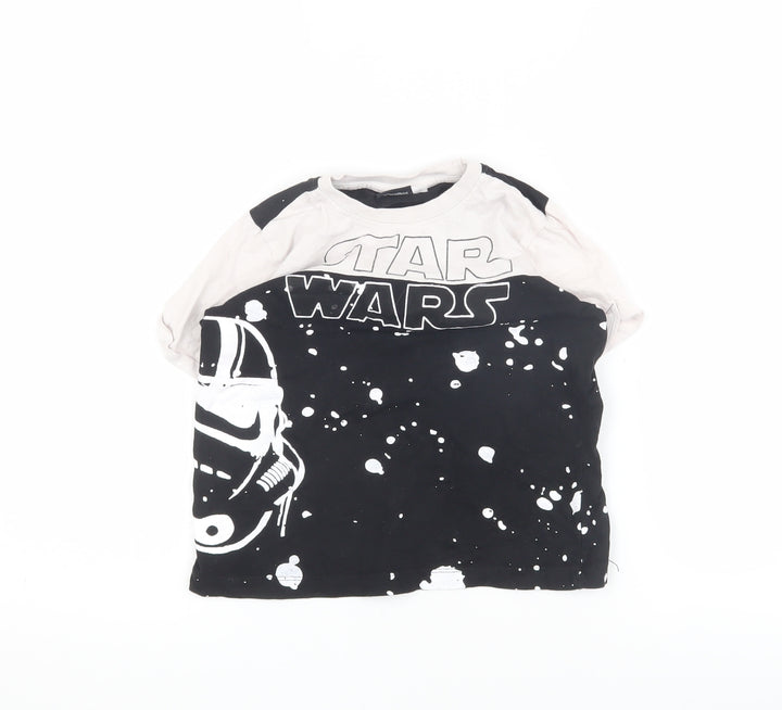Star Wars Boys Black Graphic T-Shirt, Size 5-6, Space Theme