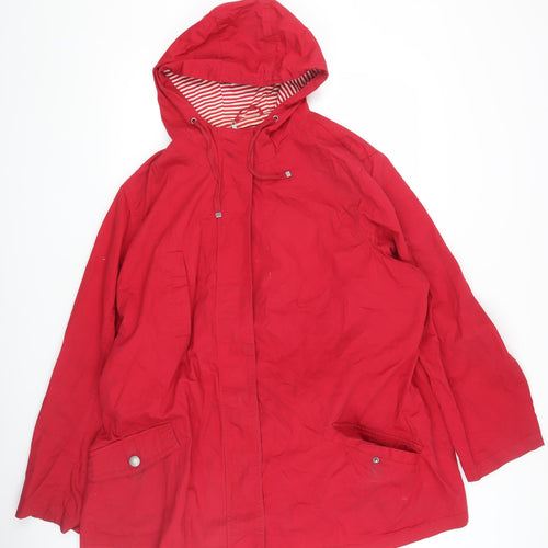 Yours Red Women's Parka Jacket Size 22 Hooded Lined