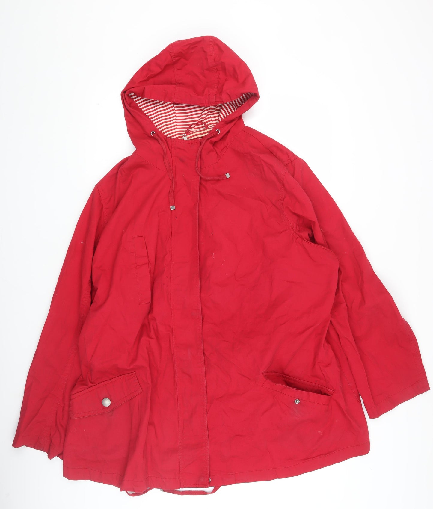Yours Red Women's Parka Jacket Size 22 Hooded Lined