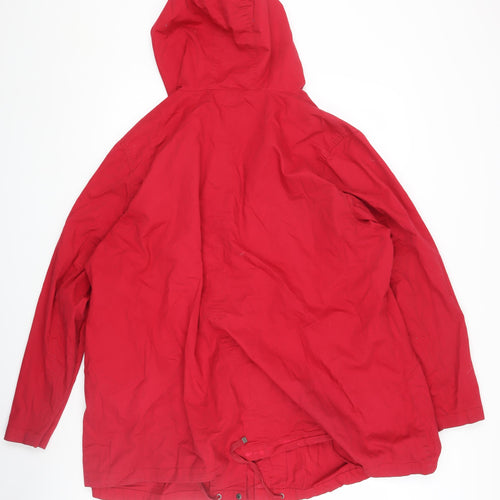 Yours Red Women's Parka Jacket Size 22 Hooded Lined