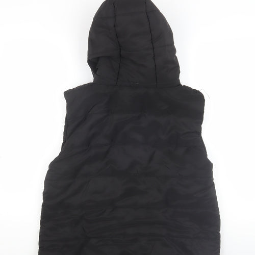 Boohoo Women's Black Hooded Sleeveless Waistcoat L