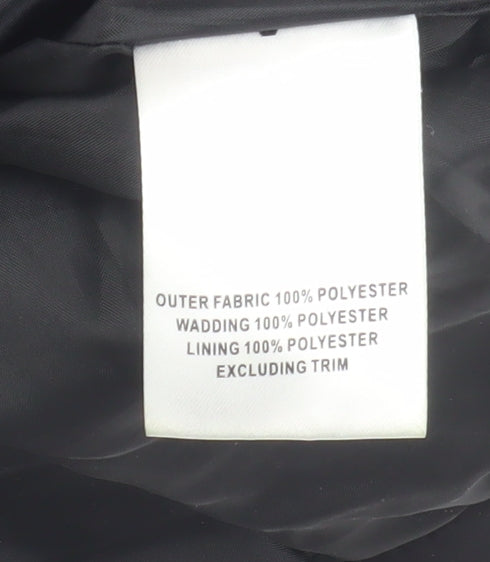 Boohoo Women's Black Hooded Sleeveless Waistcoat L