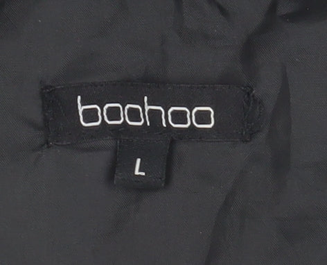 Boohoo Women's Black Hooded Sleeveless Waistcoat L