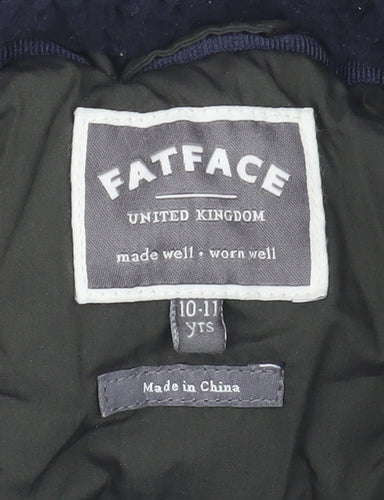FatFace Boys Green & Blue Puffer Jacket 11 Years