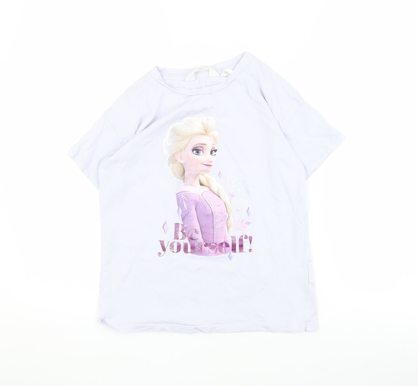 H&M Girls White Disney T-Shirt, 6-7 Years