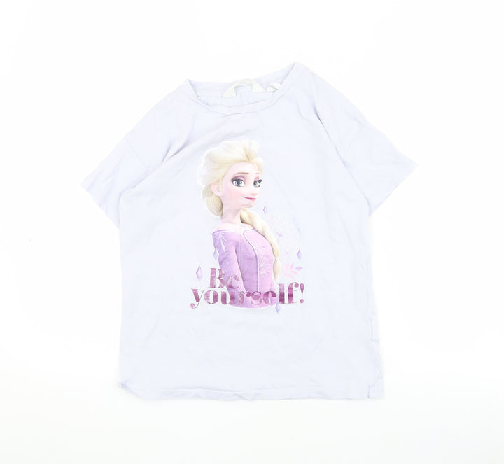 H&M Girls White Disney T-Shirt, 6-7 Years