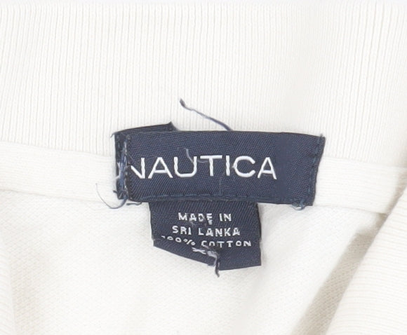 Nautica Men's Beige Polo Shirt, Short Sleeve, Cotton XL