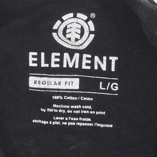 Element Men's Black Graphic Logo T-Shirt L