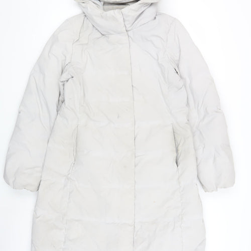 UNIQLO Women's White Long Puffer Coat Size S