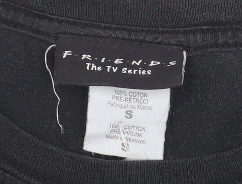 FRIENDS Men’s Black T-Shirt S Short Sleeve TV Show