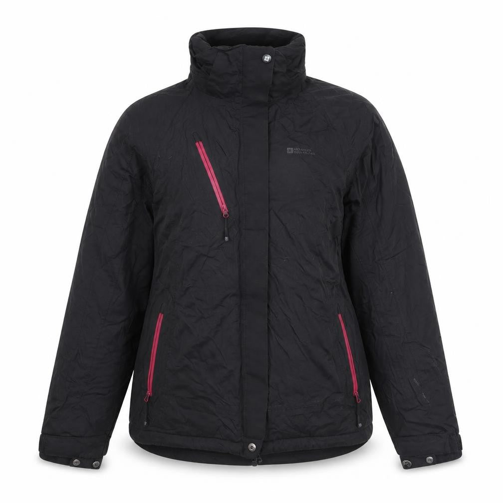 Front view of Warehouse Women's Black Puffer Jacket, size 14