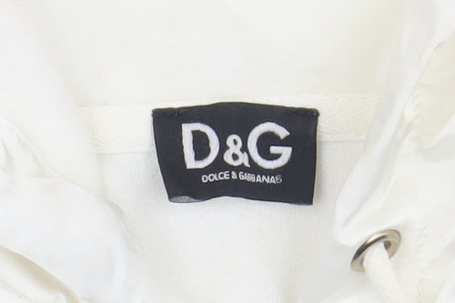 Dolce & Gabbana Women's White Full Zip Hoodie S