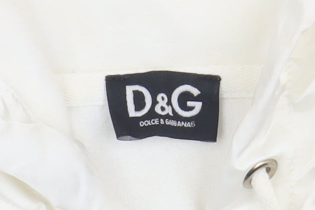 Dolce & Gabbana Women's White Full Zip Hoodie S