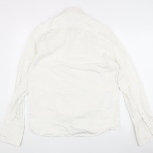 New & Lingwood Men's White Formal Dress Shirt, 16.5 Regular Fit