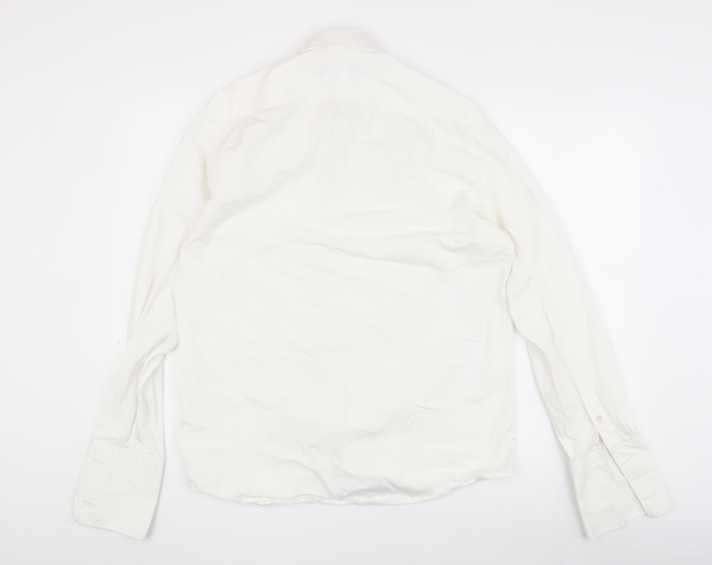 New & Lingwood Men's White Formal Dress Shirt, 16.5 Regular Fit