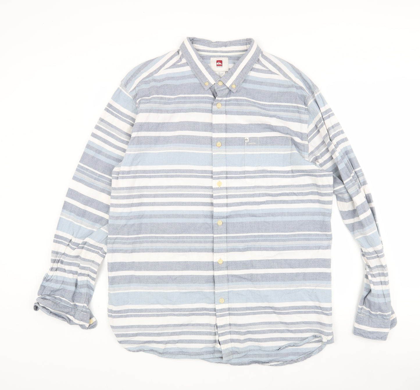 Quiksilver Men's Blue XL Striped Shirt - You Need This