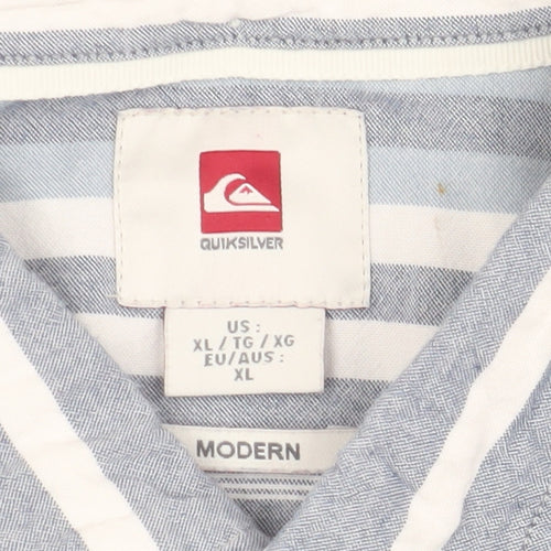 Quiksilver Men's Blue XL Striped Shirt - You Need This