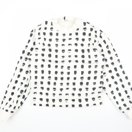 & Other Stories Women's White Polka Dot Pullover Sweatshirt Size 6