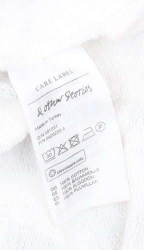 & Other Stories Women's White Polka Dot Pullover Sweatshirt Size 6