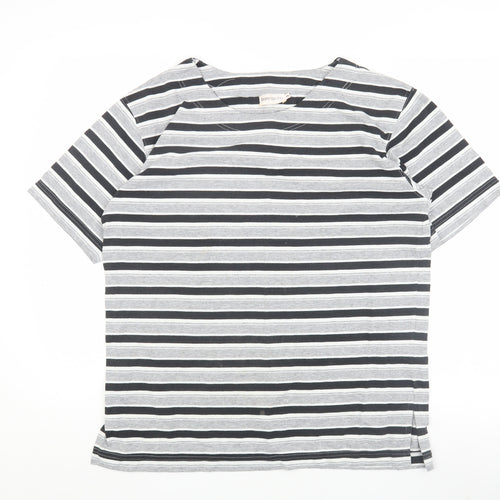 Bonmarché Women's Grey Striped T-Shirt M, Casual Style