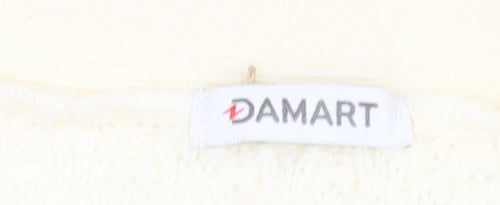 Damart Women's Ivory Knit Vest 30/32 V-Neck Acrylic