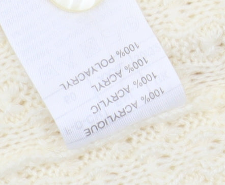 Damart Women's Ivory Knit Vest 30/32 V-Neck Acrylic