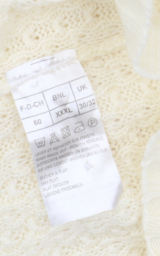 Damart Women's Ivory Knit Vest 30/32 V-Neck Acrylic