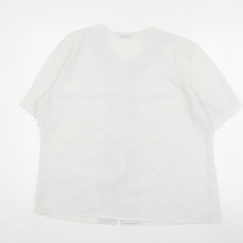 Berketex Women's White Blouse, Size 20, Embroidered Details