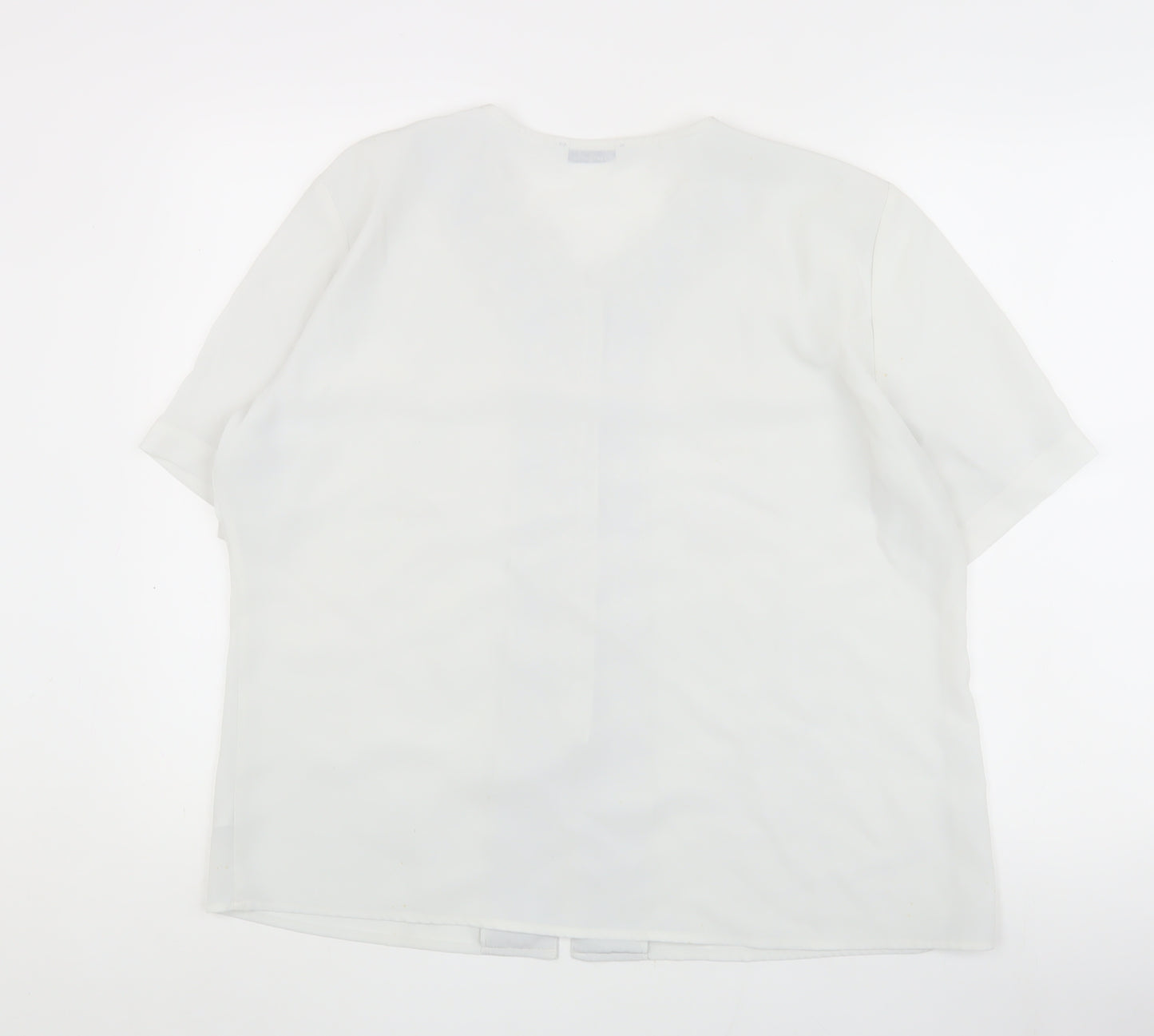 Berketex Women's White Blouse, Size 20, Embroidered Details