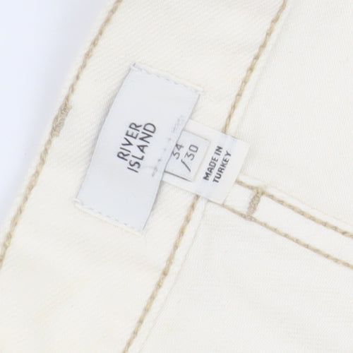River Island Women's Ivory Straight Jeans UK 6