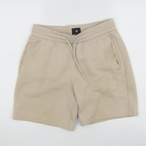 H&M Men's Beige Sweat Shorts - Size S, Casual Comfort