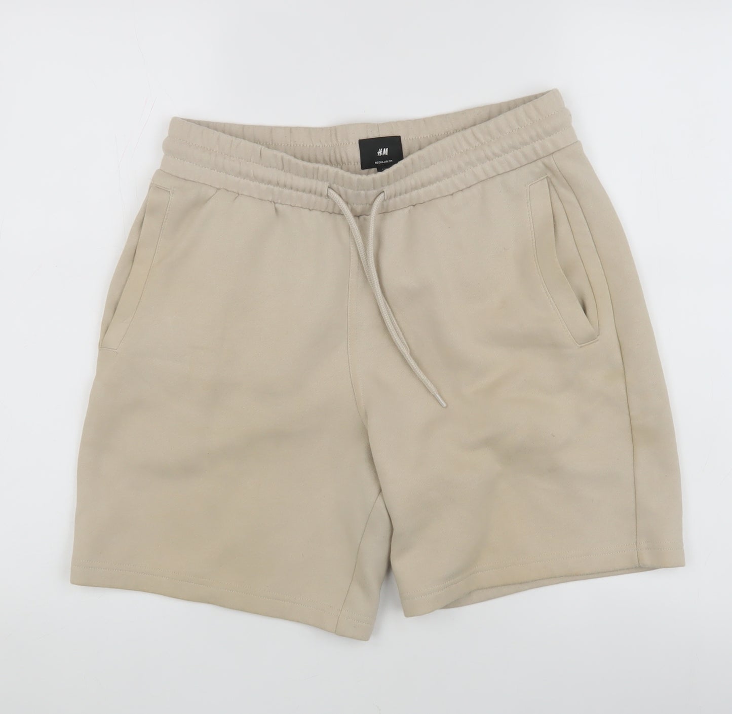 H&M Men's Beige Sweat Shorts - Size S, Casual Comfort