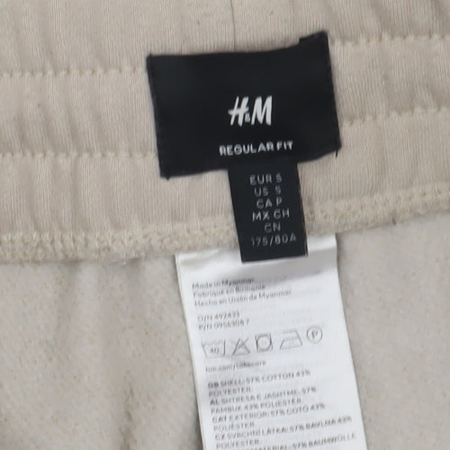 H&M Men's Beige Sweat Shorts - Size S, Casual Comfort