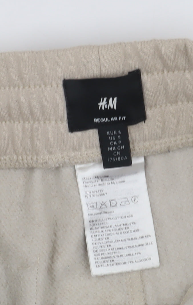 H&M Men's Beige Sweat Shorts - Size S, Casual Comfort