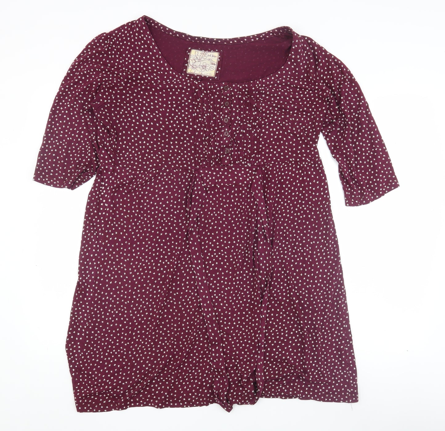 Fat Face Women's Red Floral Shift Dress Size 16