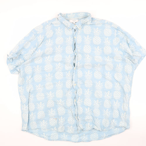 Next Men's Blue 3XL Short Sleeve Beach Shirt