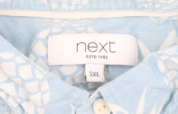 Next Men's Blue 3XL Short Sleeve Beach Shirt