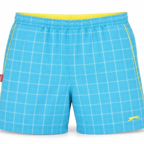 Slazenger Boys Blue Check Swim Shorts, 9-10 Years