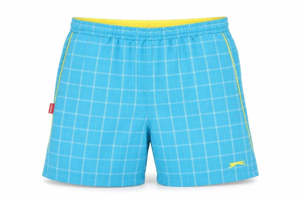 Slazenger Boys Blue Check Swim Shorts, 9-10 Years