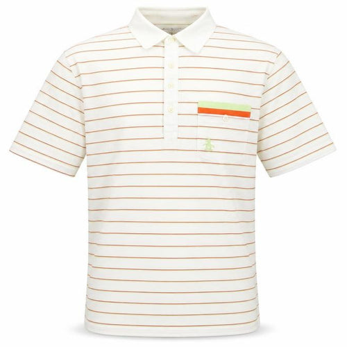 Original Penguin Men's White Polo, Striped, XL, Slim Fit