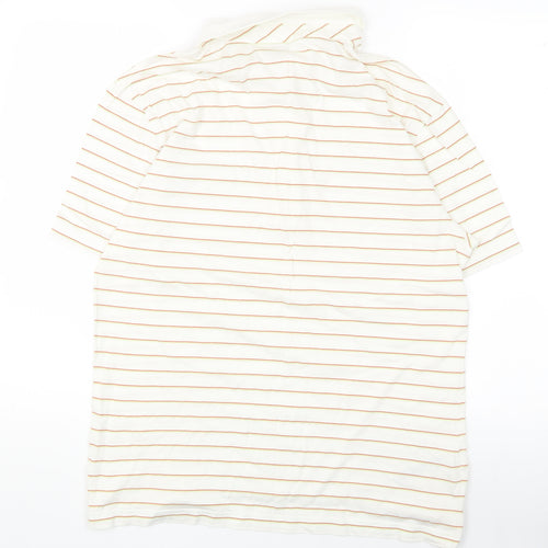 Original Penguin Men's White Polo, Striped, XL, Slim Fit
