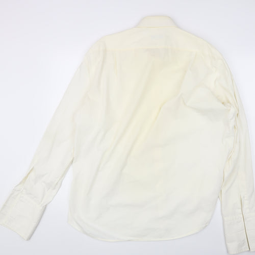 Hugo Boss Men's Ivory Long Sleeve Shirt 44 17.5