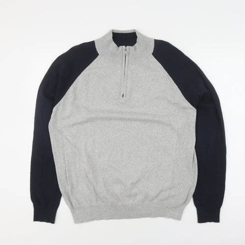 Threadcare Men's Grey Full Zip Jumper Size L