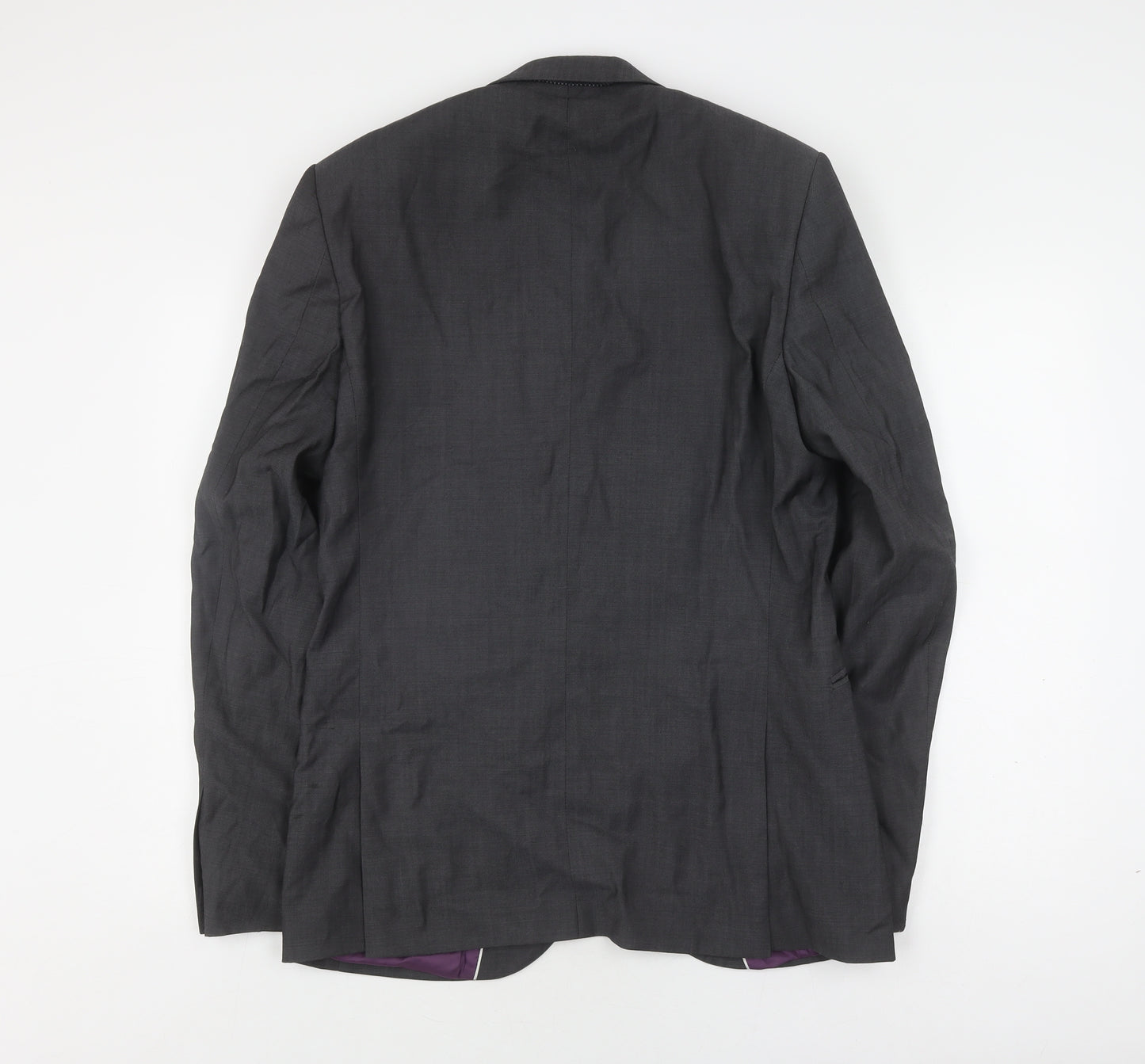Next Men's Grey Slim Fit Long Blazer 40L