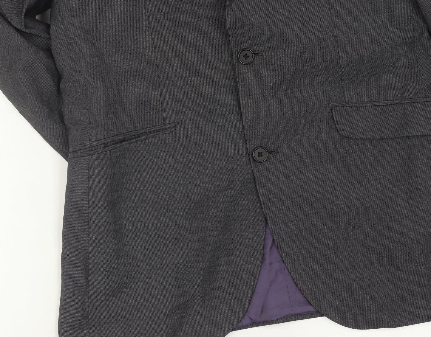 Next Men's Grey Slim Fit Long Blazer 40L