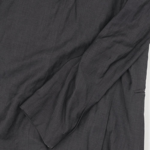 Next Men's Grey Slim Fit Long Blazer 40L