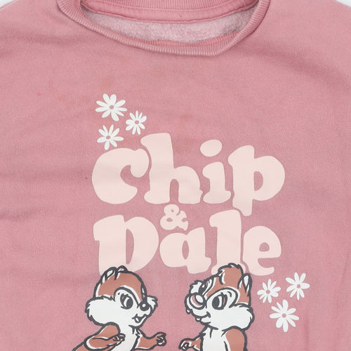 Primark Disney Unisex Pink Jumper 24-36M Chip & Dale Casual