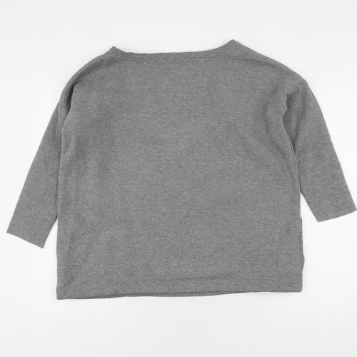 Replay Women's Grey 3/4 Sleeve Boat Neck Jumper