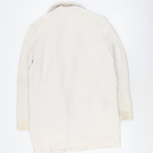 River Island Women's White Jacket Size 12 with Zipped Pockets